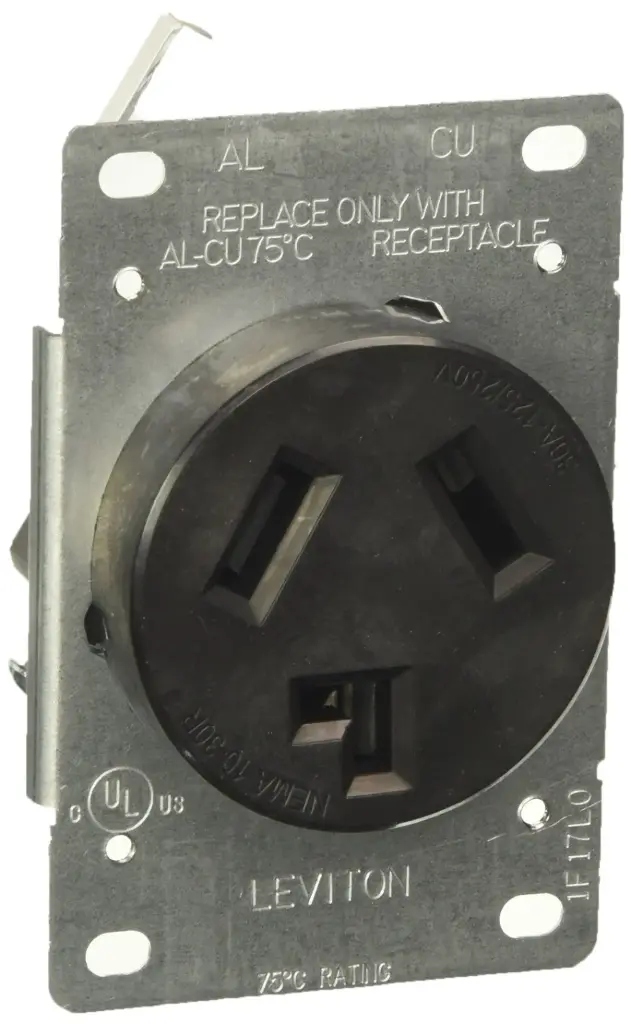 [3701547] Leviton 30 Amps 125/250 V Duplex Black Outlet 10-30R 1 Pk