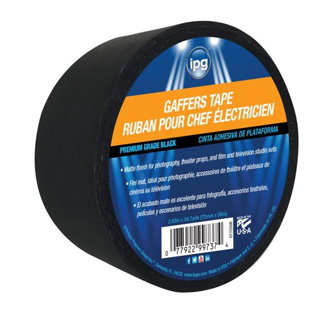 IPG 2.83 in. W X 54.7 L Black Gaffer's Tape