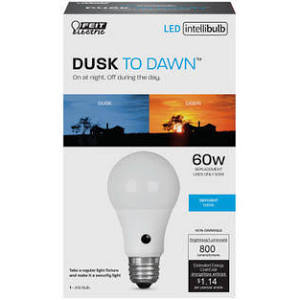 60-Watt Equivalent A19 IntelliBulb Dusk to Dawn CEC Title 20 Compliant 90+ CRI E26 Medium LED Light Bulb, Daylight 5000K