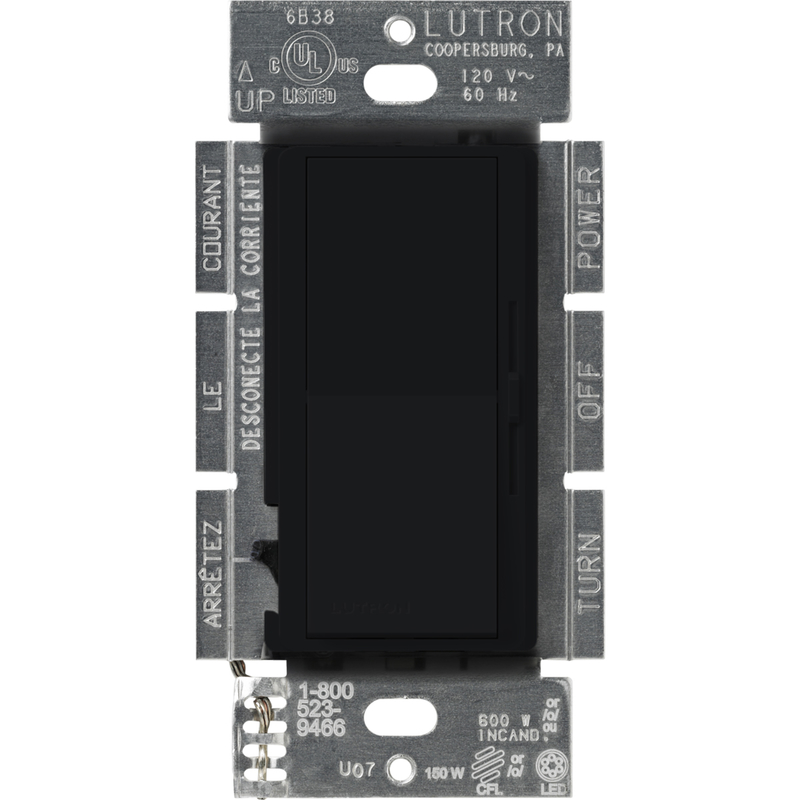 Lutron Diva Black 600 W 3-Way Dimmer Switch 1 Pk