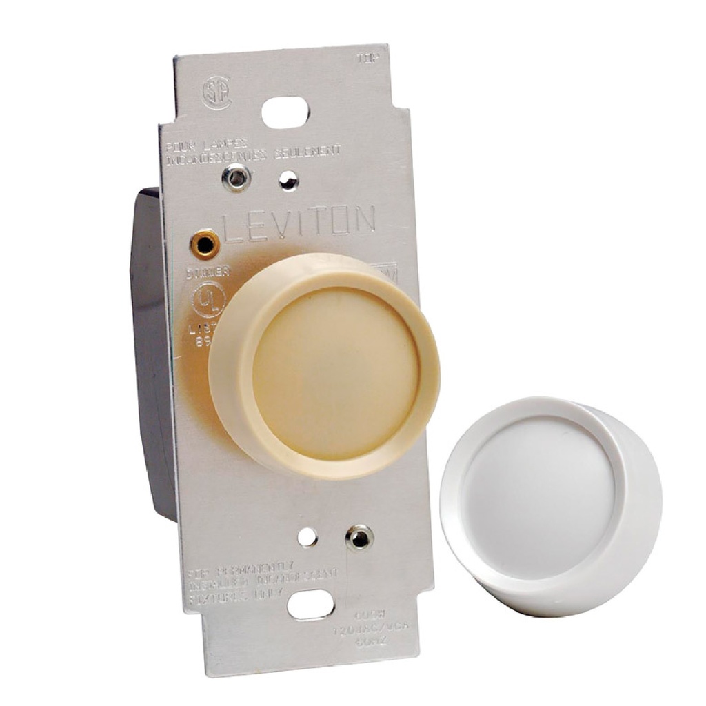 Leviton Trimatron Light Almond & White 600 W Rotary Dimmer Knob 1 Pk