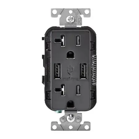 USB OUTLET 20AMP BLACK
