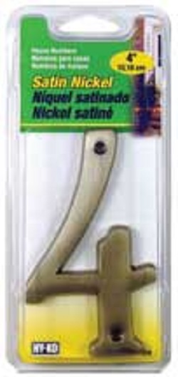 4In Satin Nickel Number 4, 3PK
