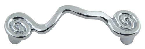 [385000505] Atlas Homewares 2163-CH 3-3/4-Inch Signature Scroll Wave Pull, Polished Chrome