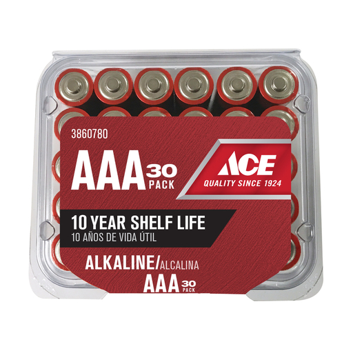 [3860780] Ace AAA Alkaline Batteries 30 Pk Boxed