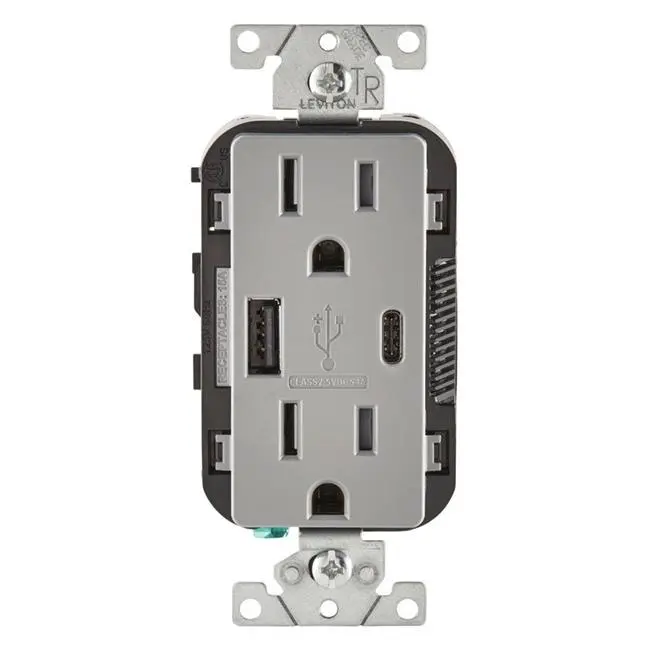 USB/DPLX OUTLET 15A GRY