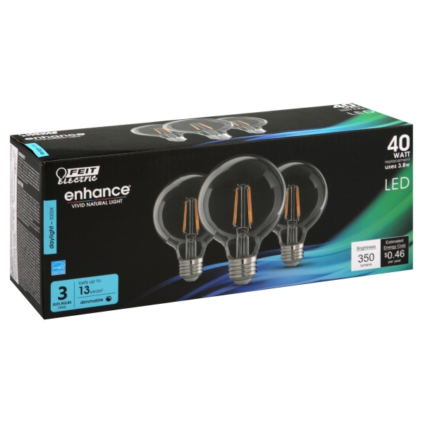 LED G25 E26 DL 40W 3PK