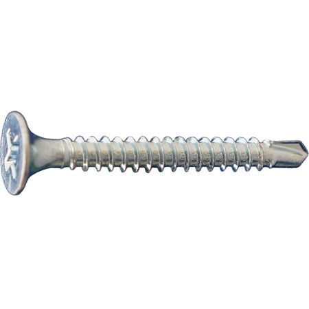 Self-Drilling Screw, #8 X 2-5/8 in, Zinc Plated Steel Flat Head Phillips Drive, 2000 PK