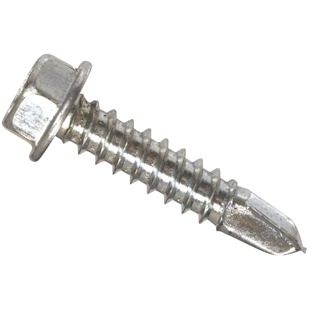 HILLMAN No. 10 Ga. X 1 in. L Hex Hex Washer Head Sheet Metal Screws 100 Pk