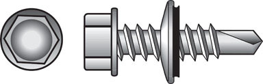 HILLMAN No. 12 Ga. X 1-1/2 in. L Hex Hex Washer Head Self-Drilling Screws 100 Pk