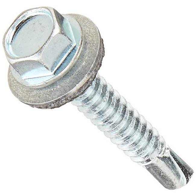 HILLMAN 1/4 in. Ga. X 1-1/2 in. L Hex Hex Washer Head Self-Drilling Screws 100 Pk
