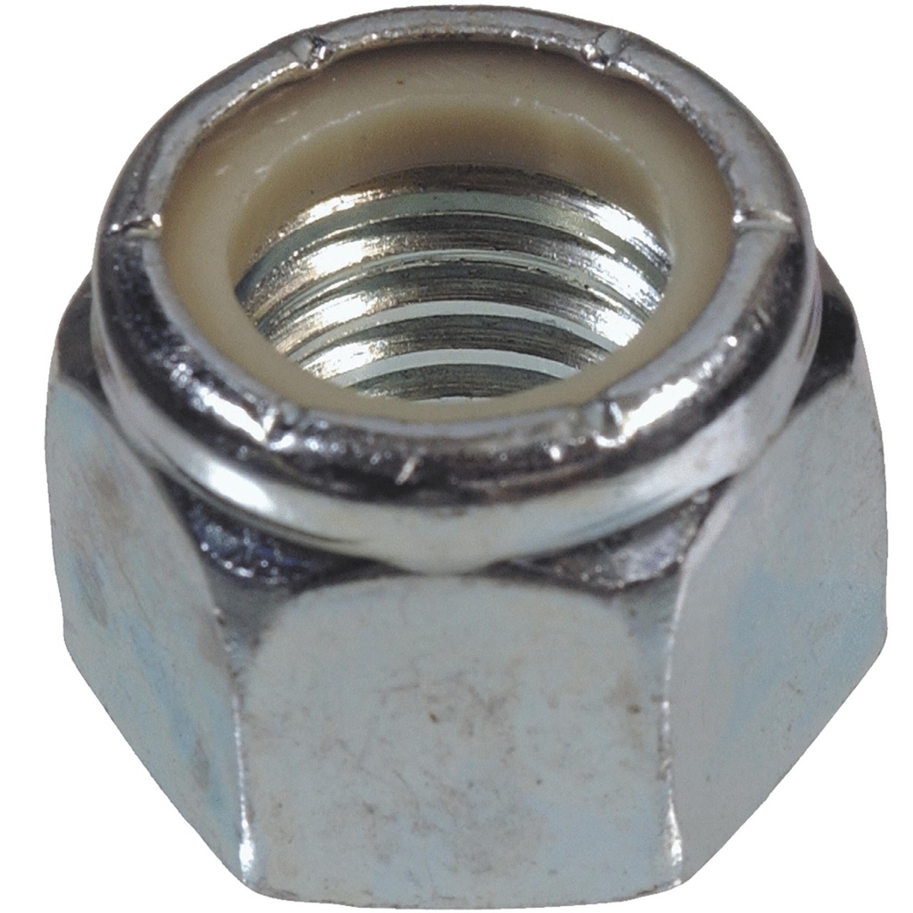 HILLMAN 10-24 in. Zinc-Plated Steel USS Nylon Lock Nut 100 Pk