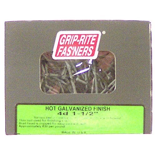 Grip-Rite 8D 2-1/2 in. Finishing Hot-Dipped Galvanized Steel Nail Brad 1 Lb. 