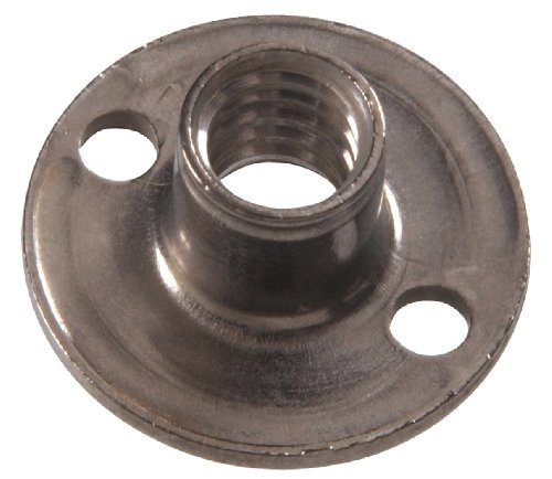 [40004142A] #10-32 X 9/32 in. X 3/4 in. Stainless Steel Round Base Brad Hole Tee Nut (12-Pack)