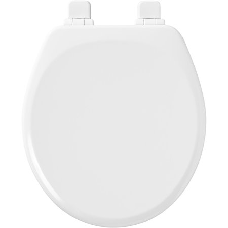 [4000991] Mayfair by Bemis Lannon Slow Close Round White Enameled Wood Toilet Seat