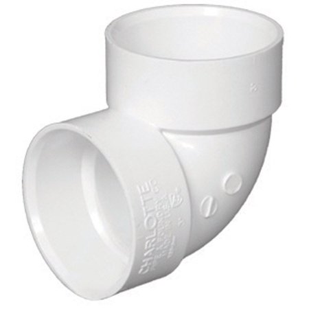 Charlotte Pipe Schedule 40 2 in. Hub X 2 in. D Hub PVC 90 Degree Elbow 1 Pk