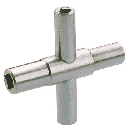 B&K Silver Chrome Steel 4-Way Stem Key