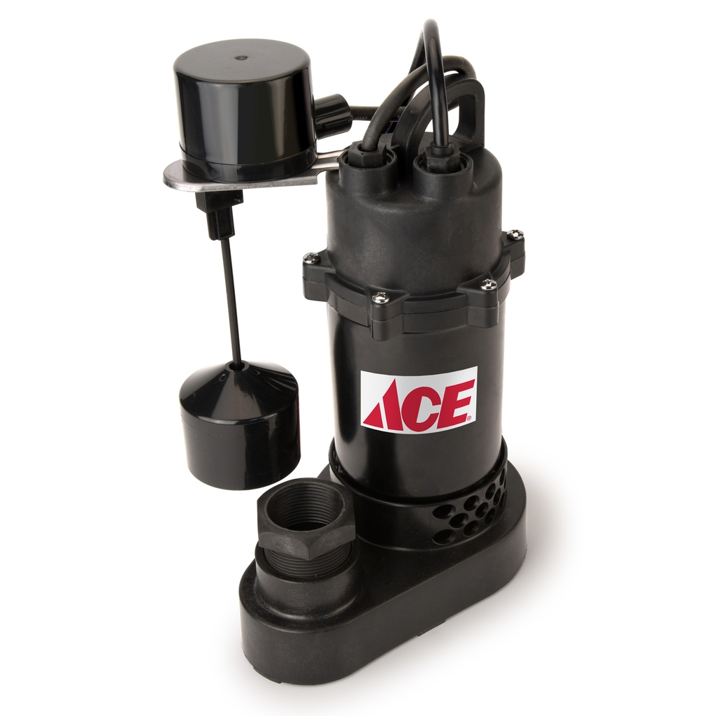 Ace 1/3 HP 3600 Gph Aluminum Vertical Float Switch AC Sump Pump