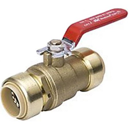 B&K Proline 1/2 in. Brass Push Fit Ball Valve Full Port Quarter-Turn Lever