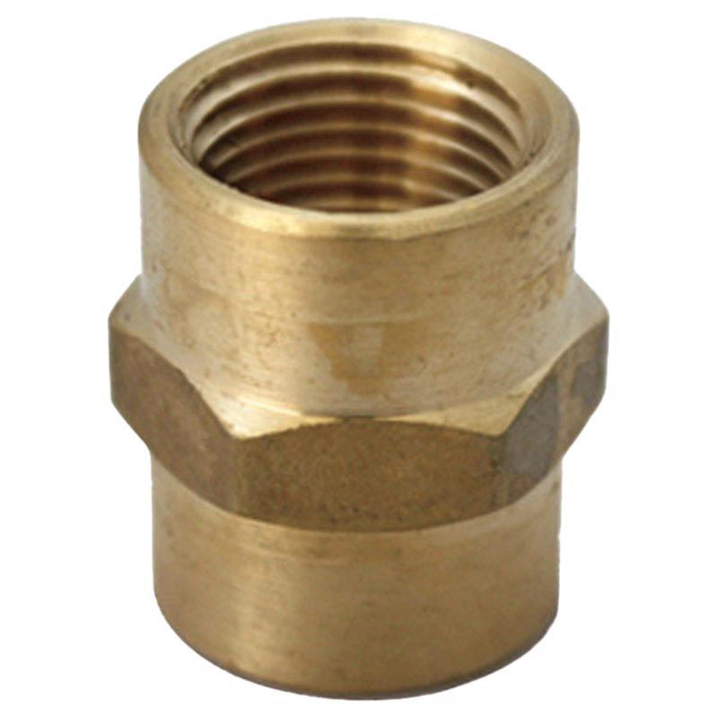 1/2 in. FPT X 3/8 in. D FPT Yellow Brass Reducing Coupling