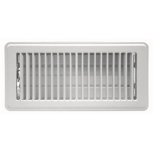 Tru Aire 4 in. H X 10 in. W 2-Way Powder Coat White Steel Floor Register