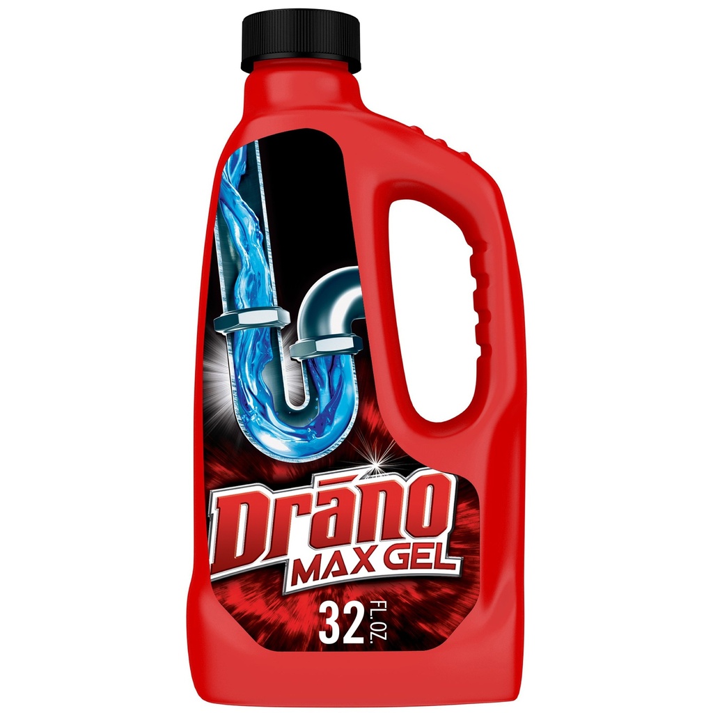 Drano CB001176 Max Gel Clog Remover, 32oz Bottle, 12/Carton, 1 Carton