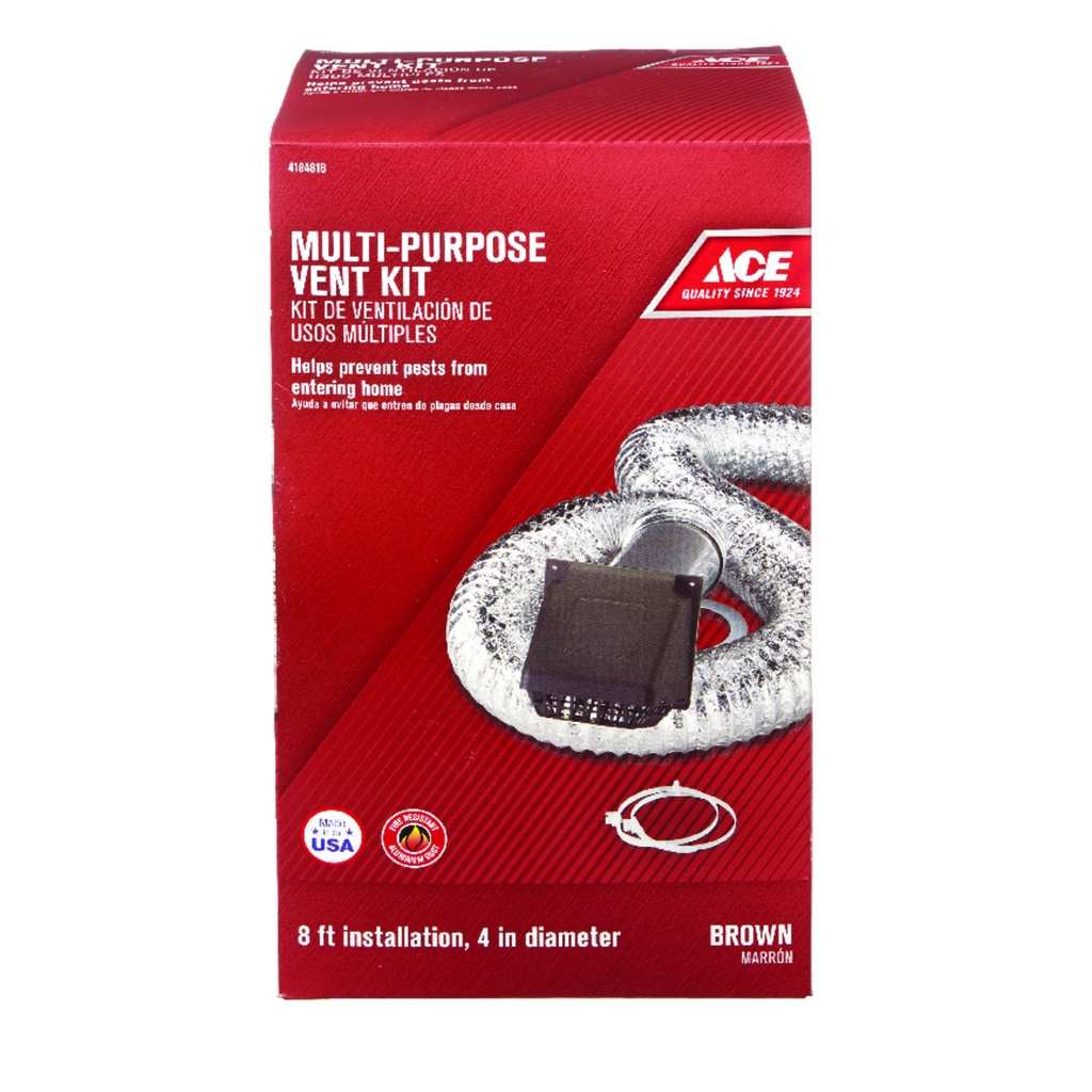 DRYER VENT 4"X8'BRN FLX