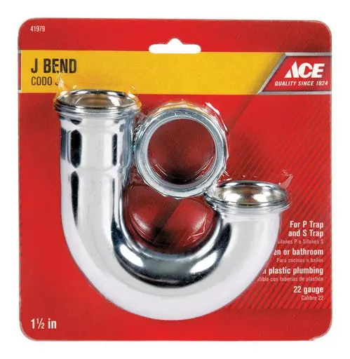 Ace 1-1/2 in. Dia. X 1-1/2 in. Dia. Slip to Slip Chrome Plated Brass J Bend