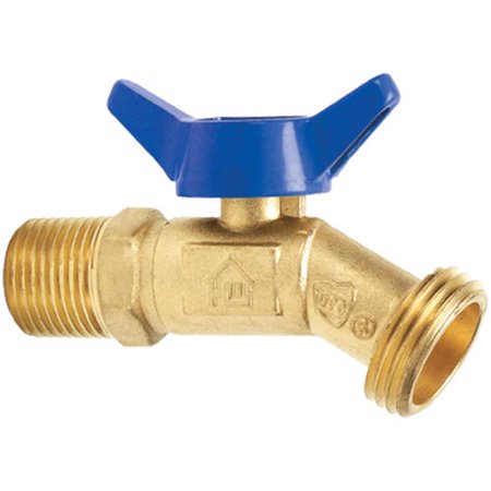 Homewerks 1/2 in. MIP X 3/4 in. MHT Brass No-Kink Hose Bibb