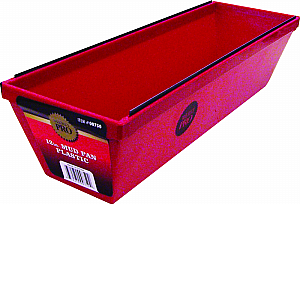 750 12 in. Red Plastic Mud Pan - Red