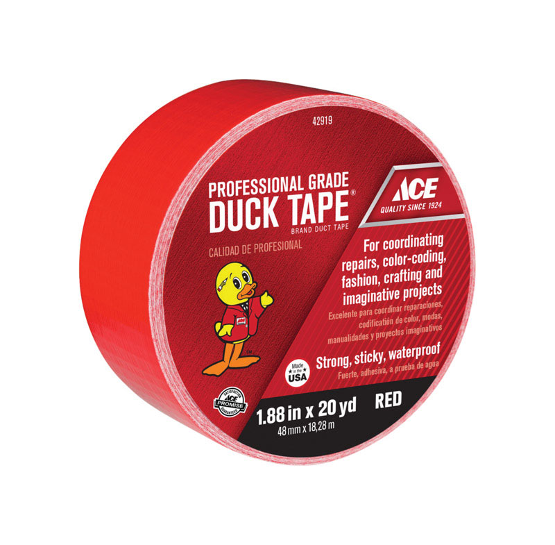 [42919] Ace 1.88 in. W X 20 Yd L Red Solid Duct Tape