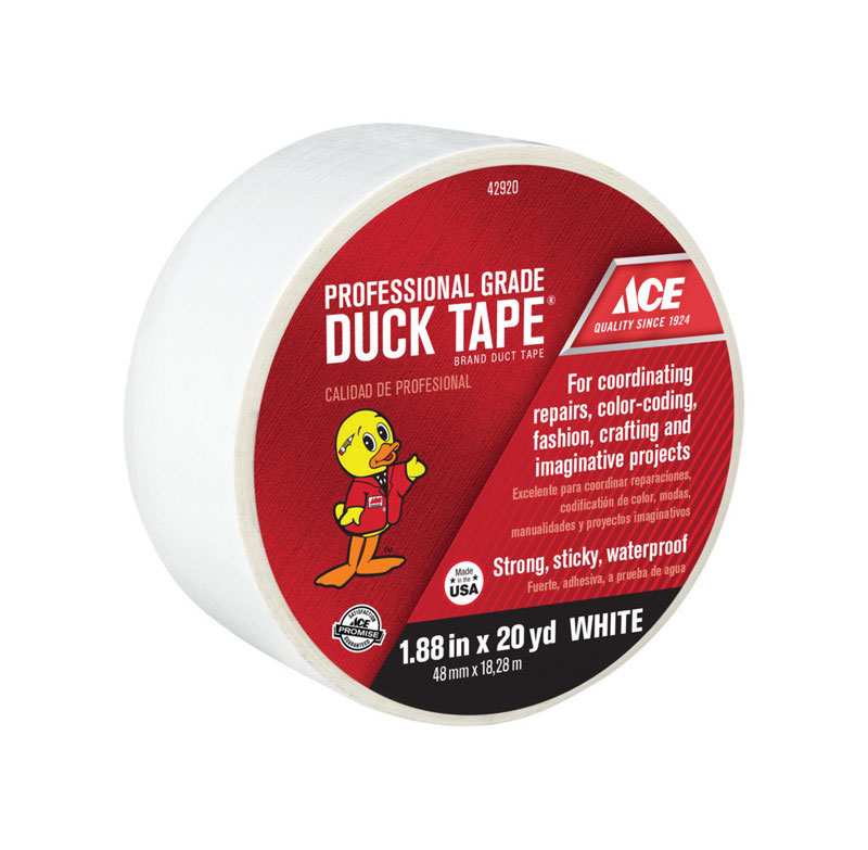 Ace 1.88 in. W X 20 Yd L White Solid Duct Tape
