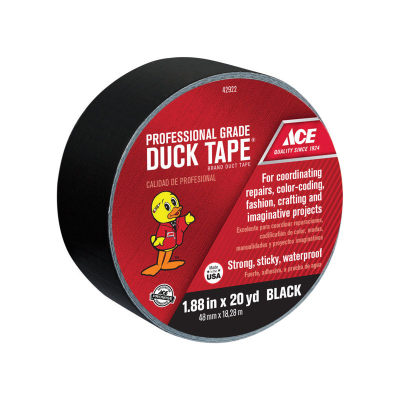 Ace 1.88 in. W X 20 Yd L Black Solid Duct Tape