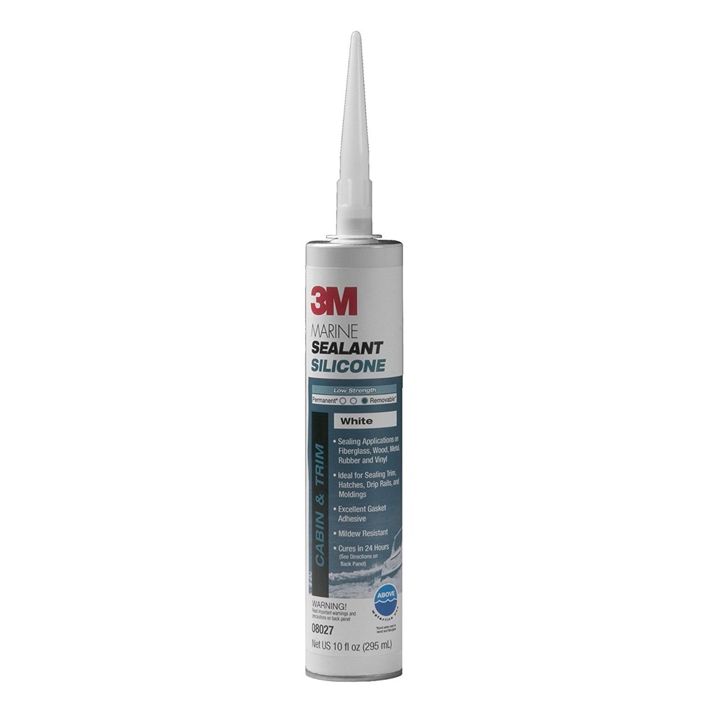 3M - Marine Grade Silicone Sealant - White - 10 Oz - 08027