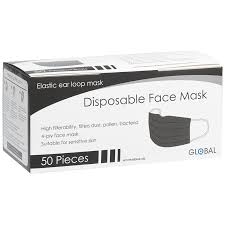 6958456270017 Black Disposal Face Mask