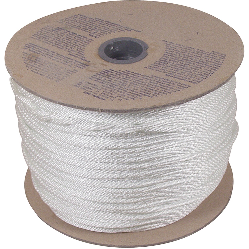 Unicord 1/4  X 500  Solid Braid Nylon Rope  White