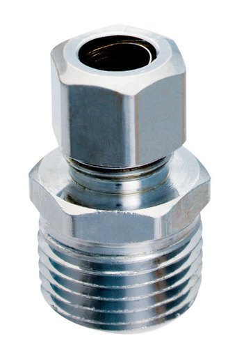 [4310843] Ace 1/2 in. MPT X 3/8 in. D Compression Brass Straight Connector