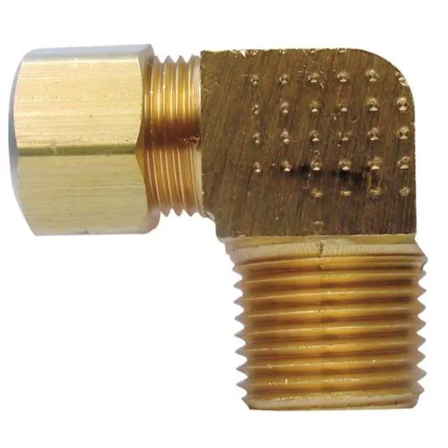 JMF Company 1/2 in. Compression X 1/2 in. D MPT Brass 90 Degree Elbow