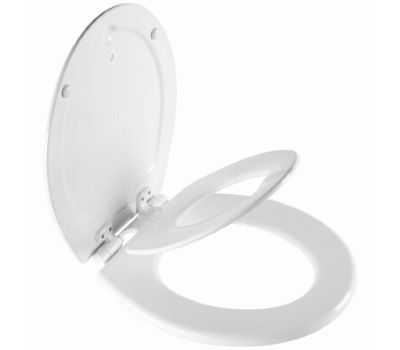 [4361119] Mayfair by Bemis NextStep2 Never Loosens Wood Children's Potty Training Toilet Seat with Easy Clean and Slow Close Hinge - Round - White
