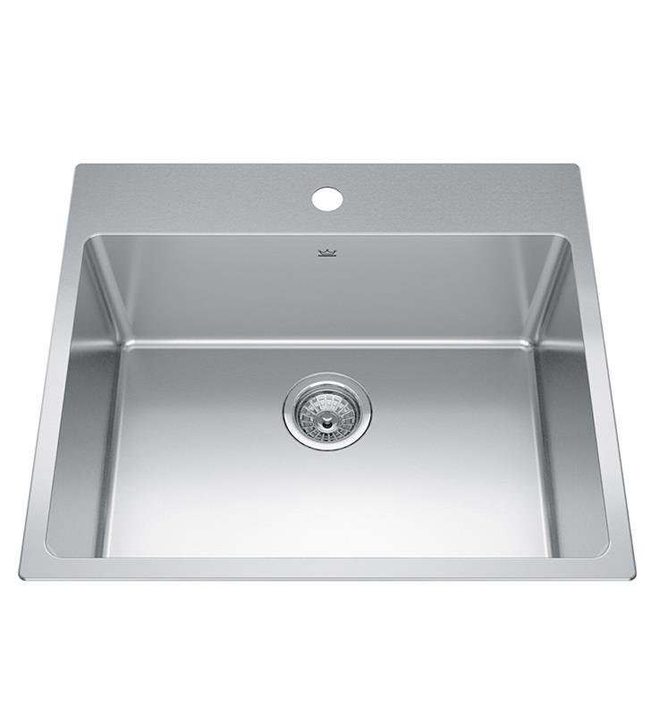 [440018761] Brookmore Series BSL2225-9-4N 25" Single Bowl Drop-in Stainless Steel Sink in Satin