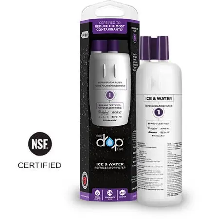 Everydrop by Whirlpool Ice and Water Refrigerator Filter 1 - EDR1RXD1: Replacement Filter for Whirlpool Refrigerator, Reduces Odors & Contaminants