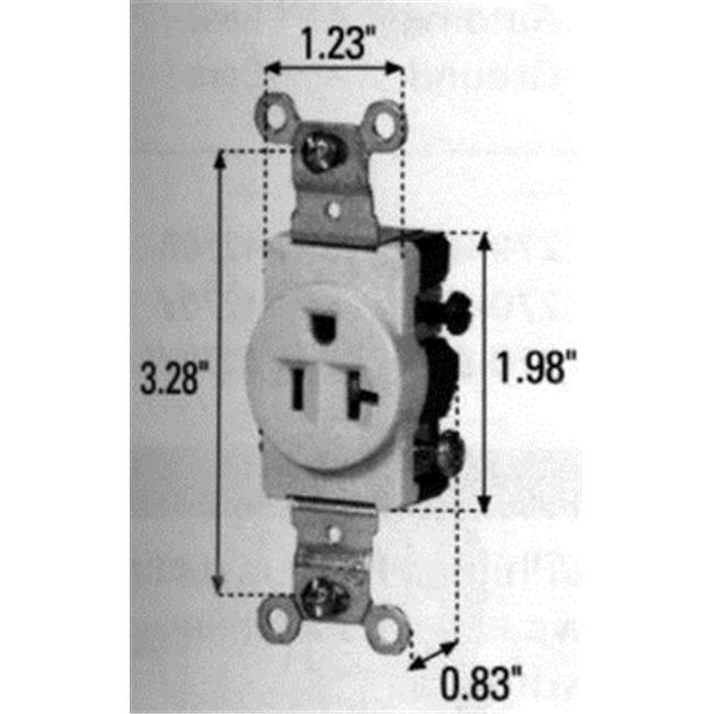 393725445 250V Air Conditioner Single Receptacle Double Grounding Outlet - Ivory
