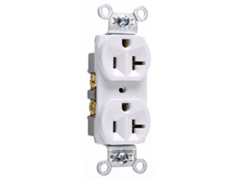 RECEPT. DOBLE 20A-110V WHT.