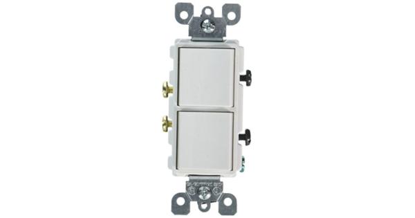 Decora 15 Amp 120-Volt/277-Volt 1-Pole Commercial Grade AC Combination Rocker Switch, White 5634-W