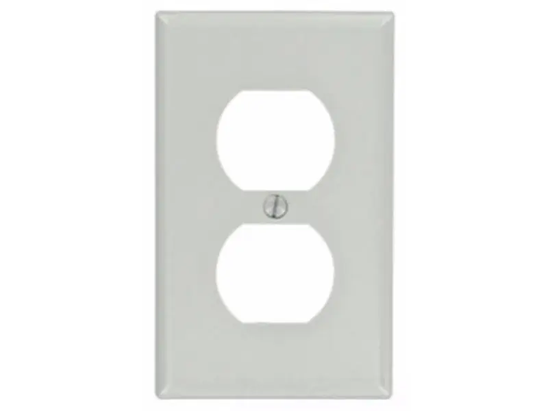 DUPLEX RECP WALPLT 1G GRAY