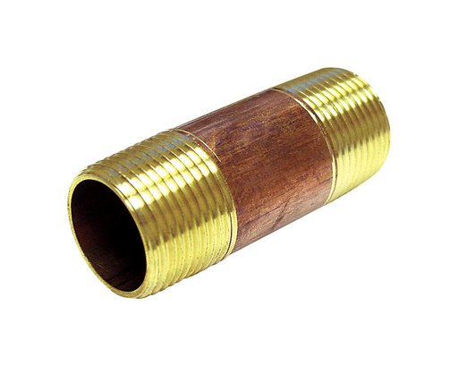 [4500963] Ace 1/2 in. MPT X 1/2 in. Dia. MPT Threaded Red Brass Pipe Nipple