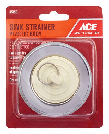 [45158] Ace 2 in. Chrome Plastic Laundry Tub Strainer