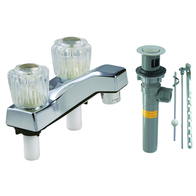 Home Plus Chrome Traditional Centerset Bathroom Sink Faucet 4 in