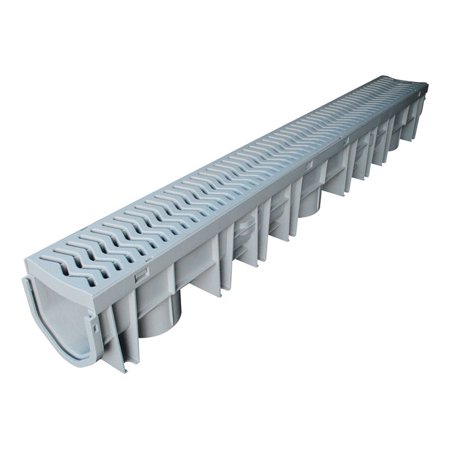 [4537312] Fernco Storm Drain Plus 39-1/2 in. Gray Rectangle Polypropylene Channel Grate