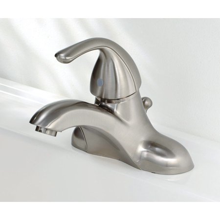 Oakbrook Collection Brushed Nickel Coastal Single-Handle Bathroom Sink Faucet 4 in